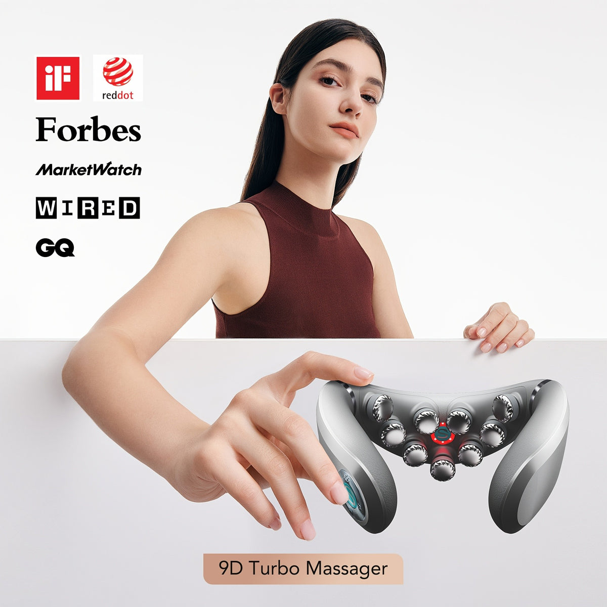 Portable Neck Massager with Heat by SKG, Cordless Wearable USB-Rechargeable Personal Care Device in Basic White or G7 PRO-E Options for Home and Office Breaks