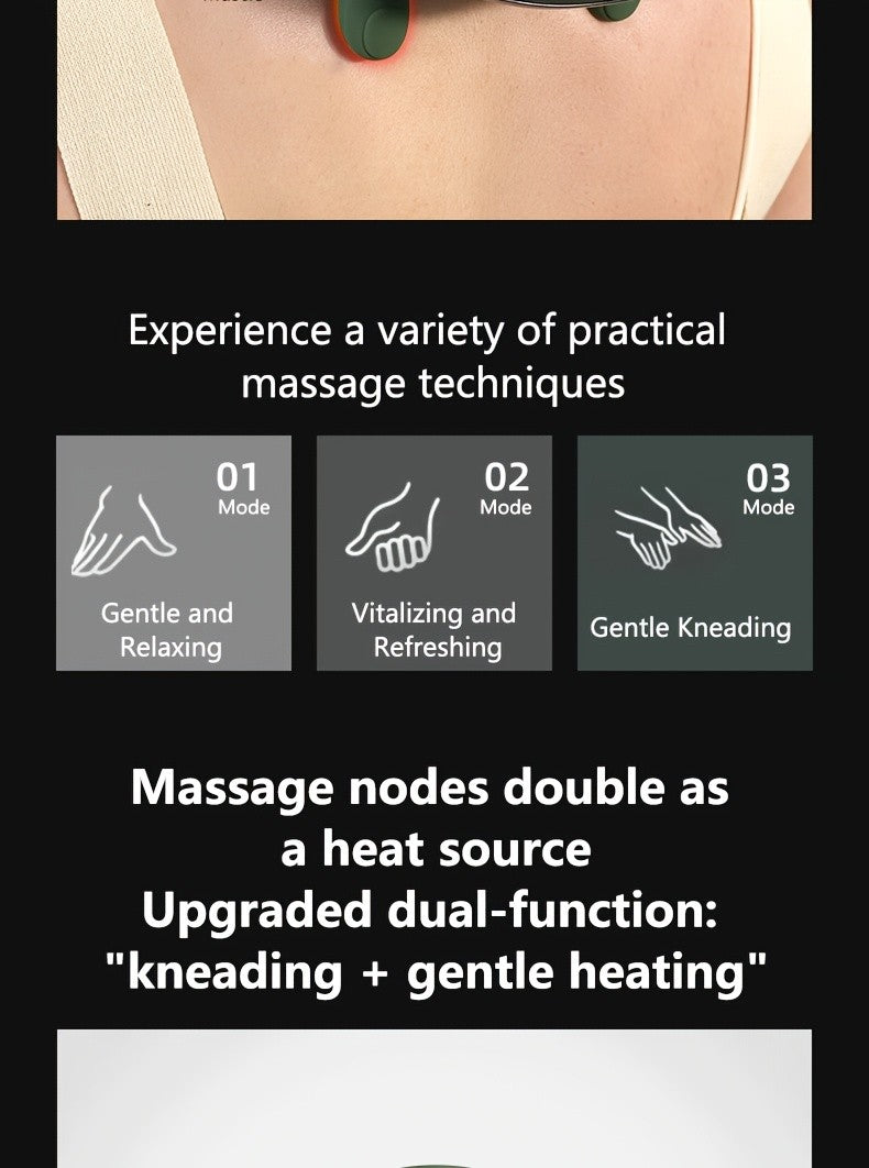 Heated Shiatsu Neck Massager with Listed 4D Hand-Style Kneading, Dual-Zone Warmth and Wireless Portable Design for Instruction-Guided Adult Home Massage Routines