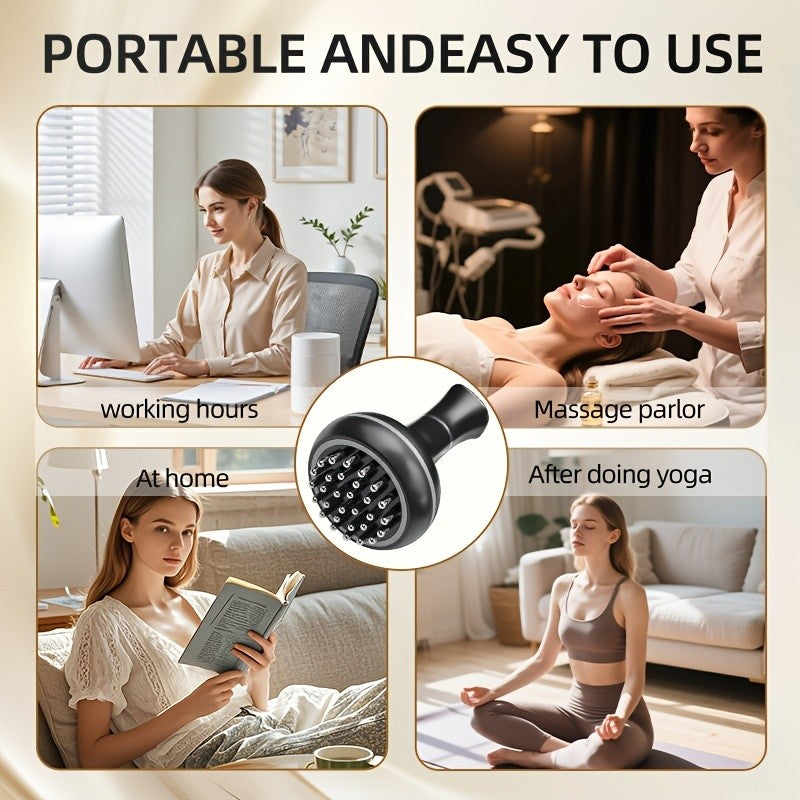 Electric Meridian Massager Handheld, Full Body Acupoint Scraping and Pressing Massager with USB Charging, Smart Body Massager for Abdomen, Legs, Back, Shoulders and Neck Relief, Guasha Massage Tool for Daily Self-Care, White and Black