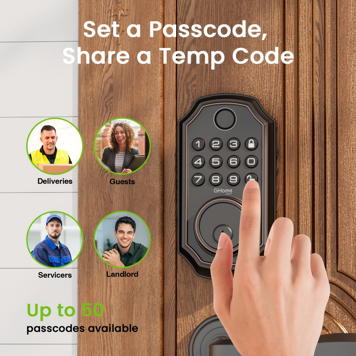 4-in-1 Smart Door Lock with Fingerprint, Passcode, Key and App Entry, Auto Lock and Temporary Offline Passwords, KD30 Pro and KD30B Pro Model Options