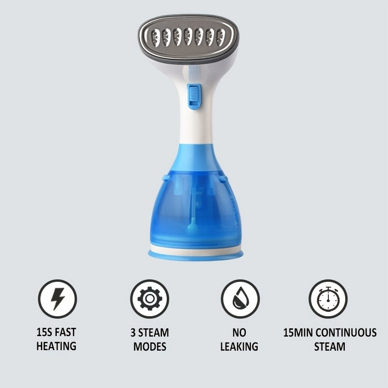 Handheld Garment Steamer with 3 Attachments, Listed 30-Second Heat-Up and 9.47oz Water Tank for Compatible Clothing Wrinkle Care at Home and While Traveling