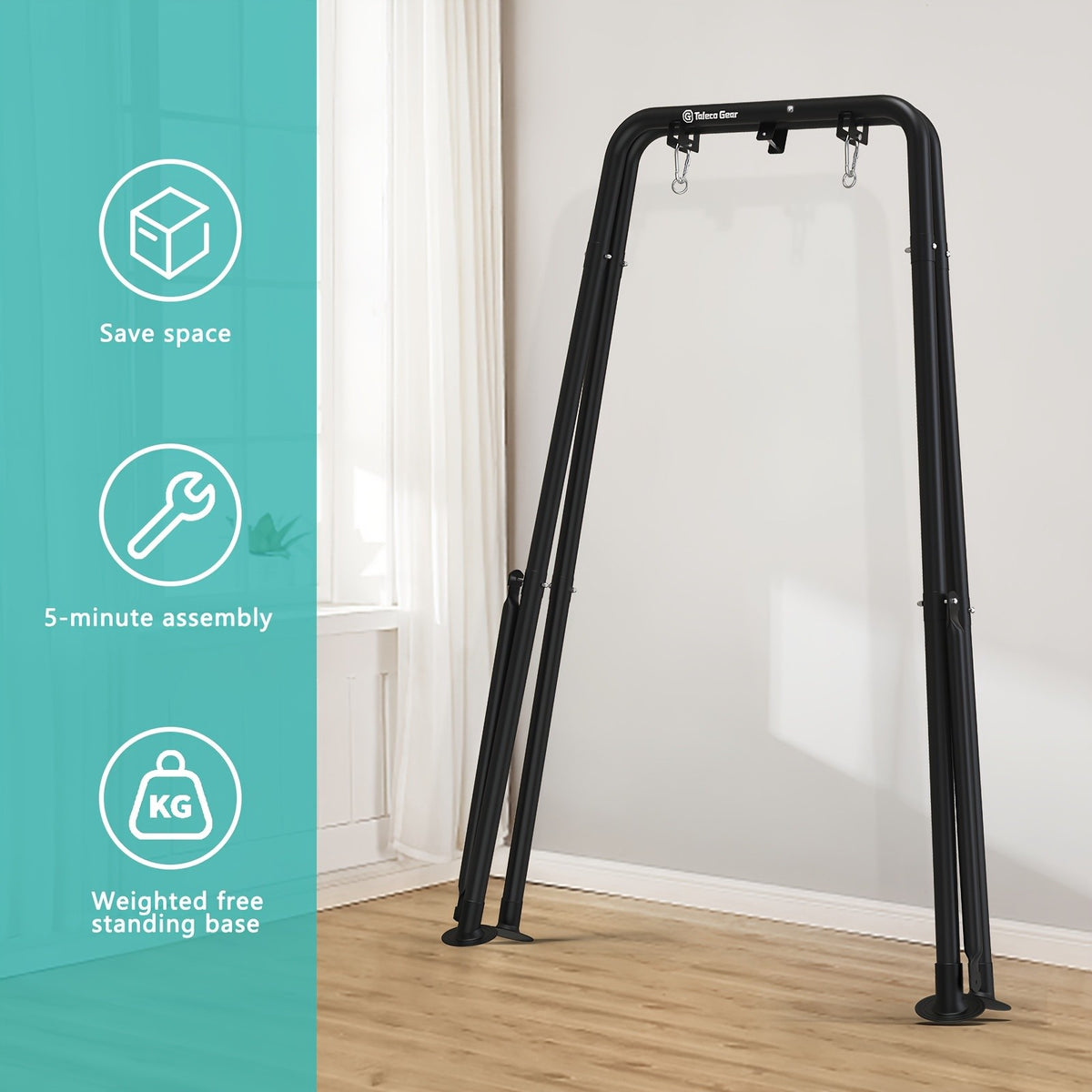 Hammock Chair Stand Only, Foldable Steel A-Frame with Powder-Coated Finish and Listed 300lb Capacity, Five Colors for Compatible Indoor and Outdoor Hanging Chairs