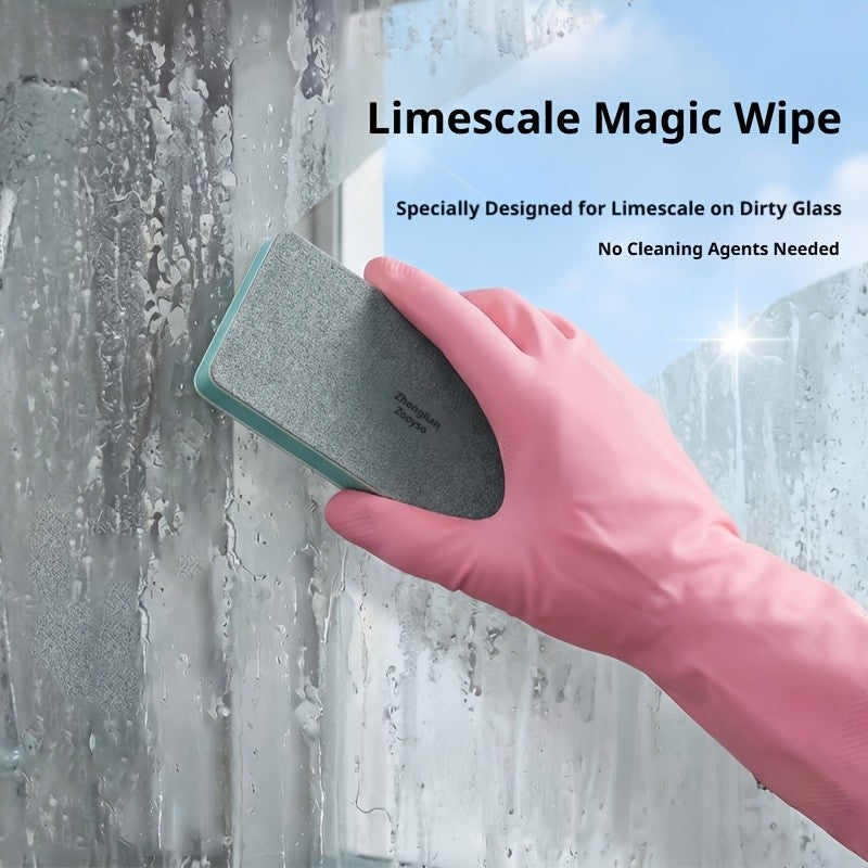 Limescale Cleaning Brush by Zooysd, Water Stain Eraser Scrubber in One, Two or Three Pack Options for Compatible Bathroom Tile, Shower Glass and Sink Surfaces
