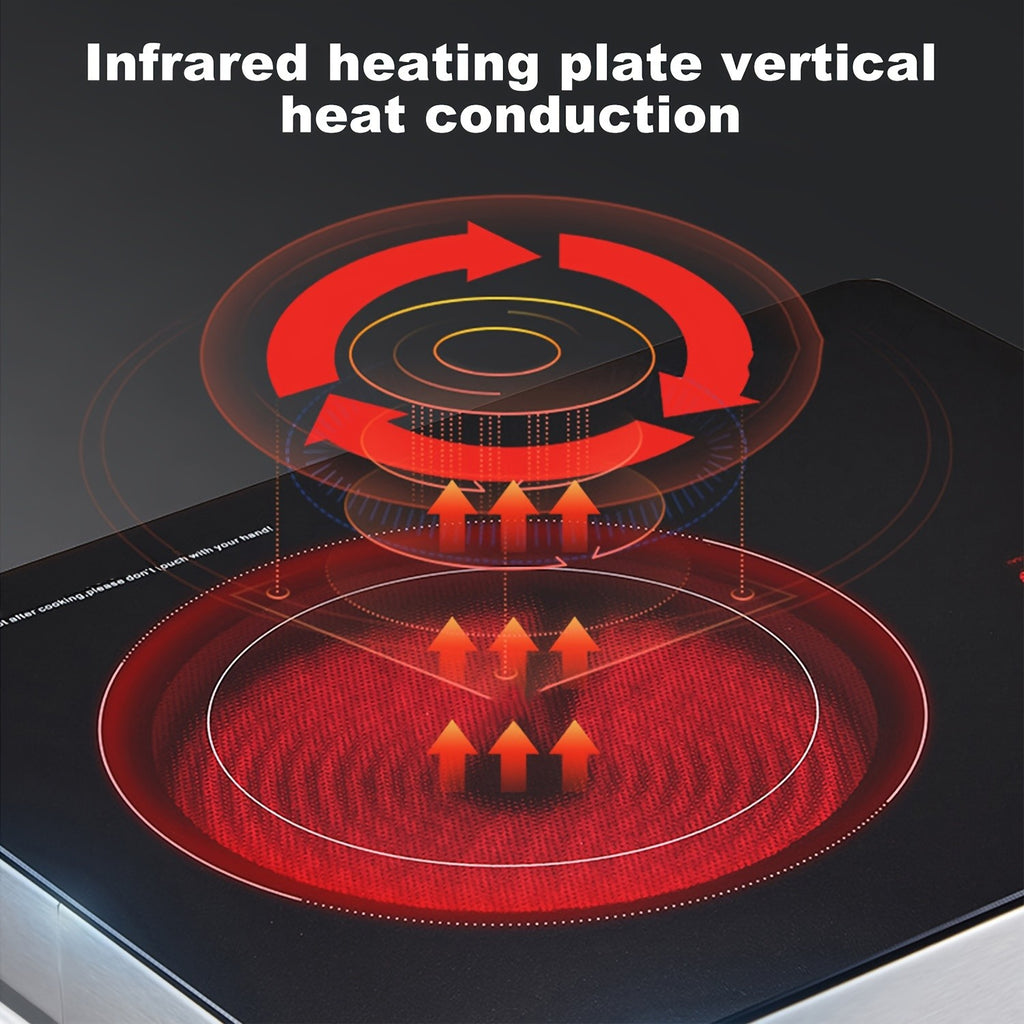 Induction Cooktop 2200W, Portable Electric Cooker with Touch and Knob Control, 3-Hour Timer and 4-Digit Display, Ceramic Single Burner Stove for Home Kitchen and Dorm, 110V US Plug