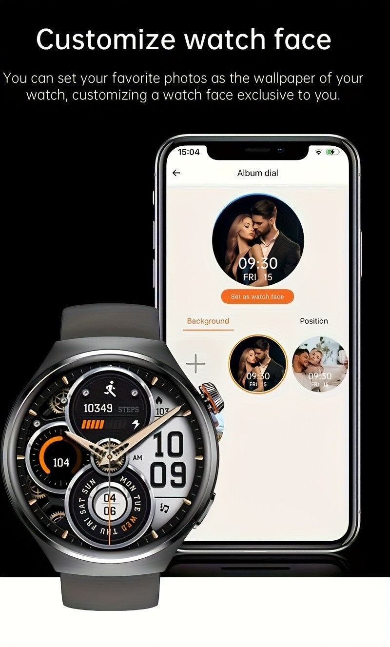 Men's Hexagonal Bezel Smartwatch with TFT Display, Wireless Calling, Message Notifications, 150+ Sports Modes and Custom Watch Faces for Android iOS