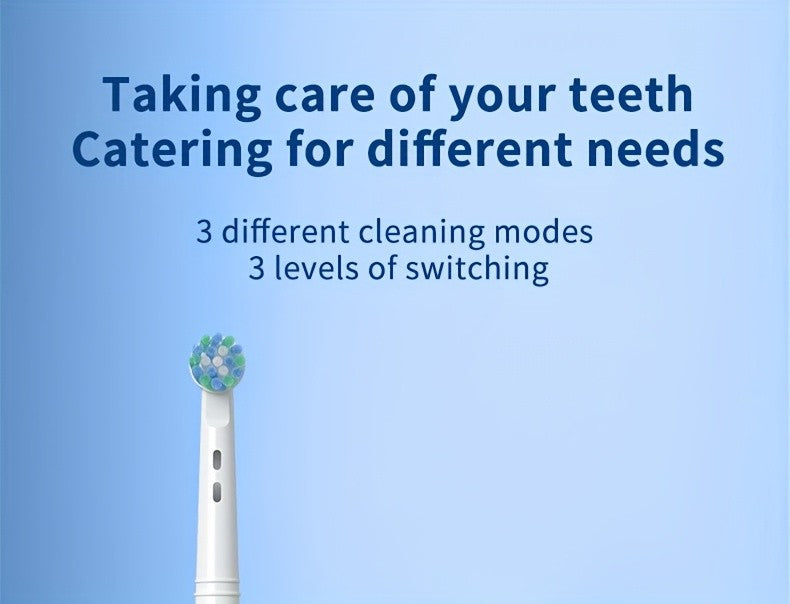 Rotating Electric Toothbrush with 8 Replacement Heads, Wireless Induction Charging, 3 Cleaning Modes, IPX7 Waterproof, Round-Head Oscillating Brush for Oral Care, Gift for Family & Parents