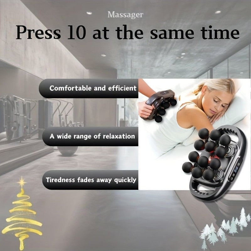 Multi-Node Massage Gun with Nine Intensity Levels and Nine Modes, Cordless Percussion Design in D-16 White, A-12 Gray or C-22 Gray Model Options