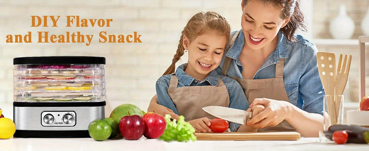 OSTBA Food Dehydrator with Temperature Control and 5 or 8 BPA-Free Tray Options, Electric Food Dryer for Fruit, Herbs, Vegetables and Jerky Projects