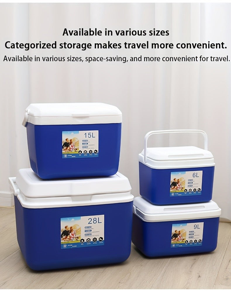 Camping Insulated Cooler Bucket with Ice Plate and Five Cooling Pack or Bag Options, 1.59 to 7.4gal Capacity Choices in Orange, Blue or Red for Outdoor Trips