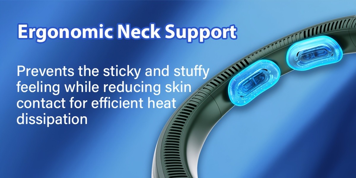 USB-Rechargeable Portable Neck Fan with Listed Five-Speed Airflow, Gray and AM05 Two-Piece Set Options Plus DS06 Combination for Office, Travel and Leisure