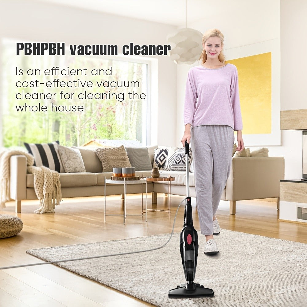 Corded Upright Vacuum Cleaner by PBHPBH with Listed 19kPa Suction and Five-Meter Cord, Black Home Cleaning Model for Compatible Dust and Pet Hair Tasks