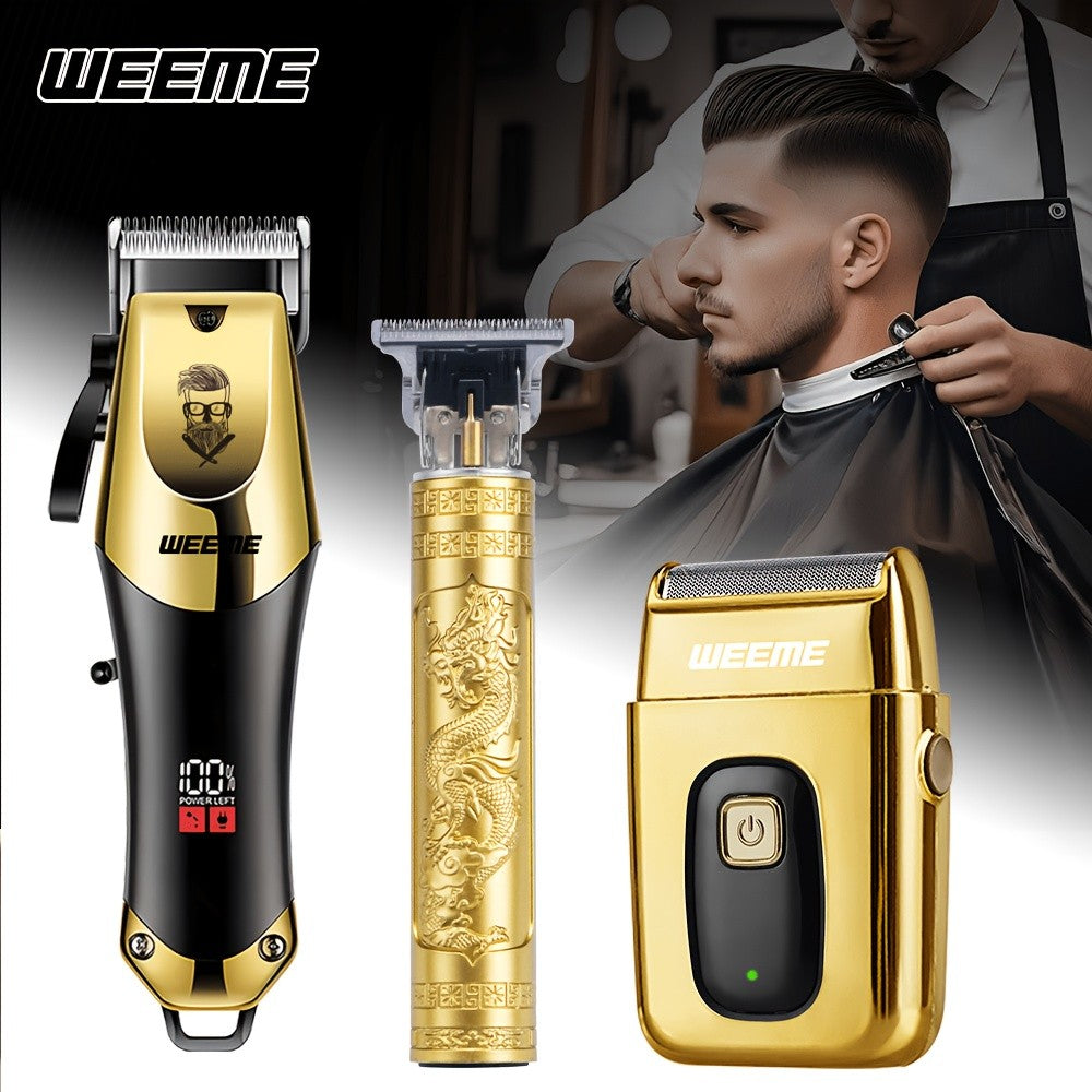 WEEME Hair Clipper and Beard Trimmer Set with USB-Rechargeable Wording, Battery Level Indicator and Comb Attachments, 810B2306C Option for Men's Home Grooming