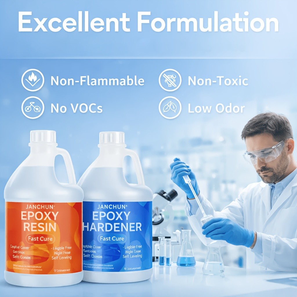 Epoxy Resin Kit by JANCHUN with Clear Gloss Finish and Listed 1:1 Volume Mixing, Four Capacity Options for Decorative Casting, Jewelry and Art Coating Projects
