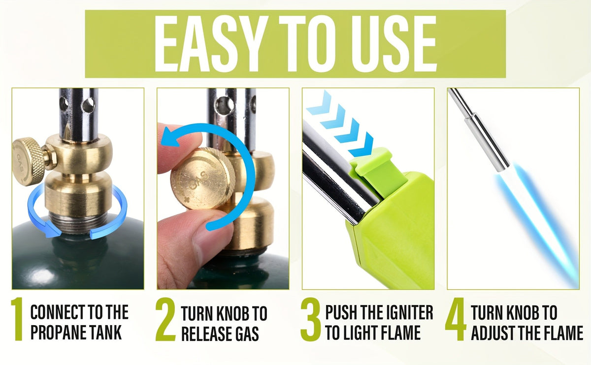 Propane Weed Torch Kit with Tank-Connected Outdoor Burner Model Options, BF-1711, Koman-Q0001 and HD Series for Experienced Adult Yard Maintenance