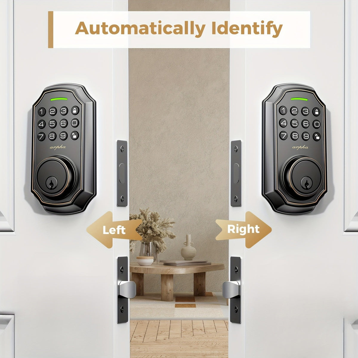 Digital Keypad Door Lock for Compatible Home and Apartment Doors, Keyless Entry with Black and Silvery Options, Single and Two-Piece Lock Selections