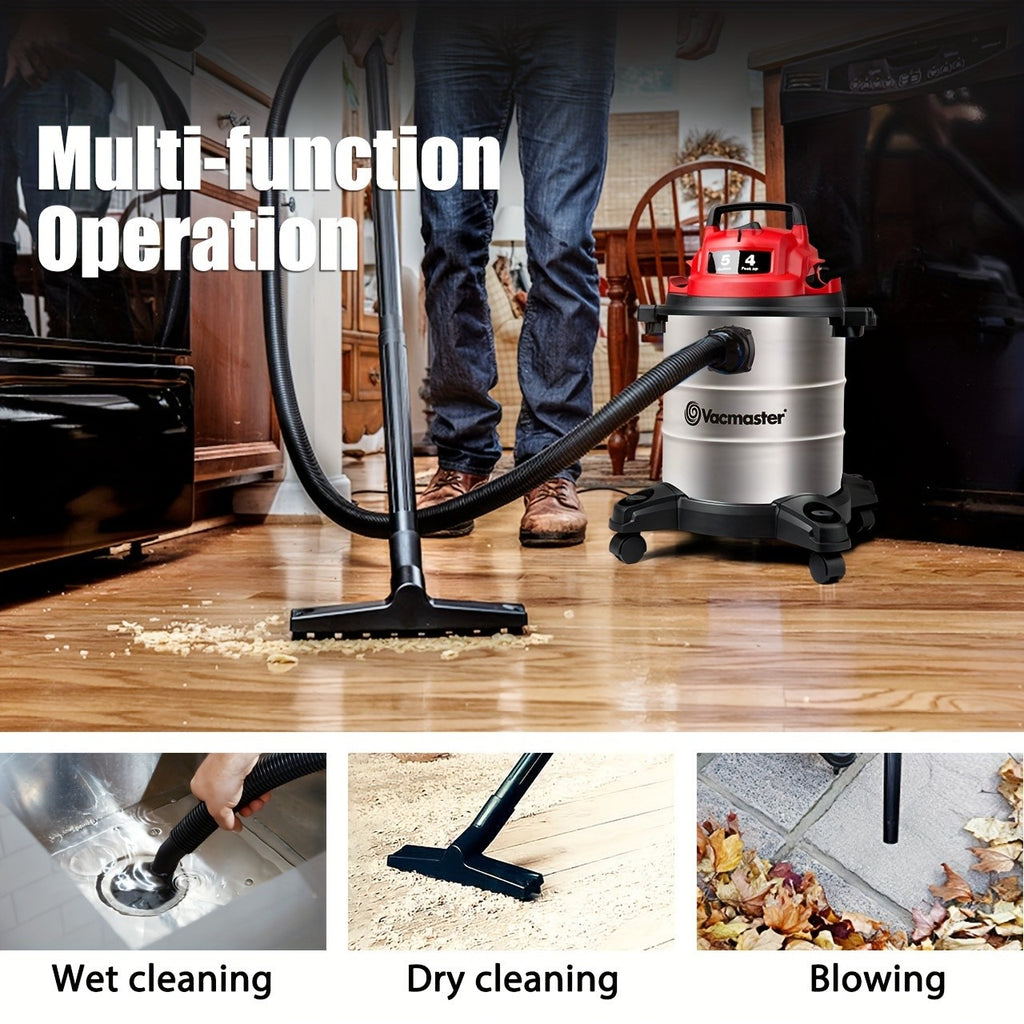 Shop Vac Stainless Steel Wet Dry Vacuum 5 Gallon/8 Gallon, 16KPa/20KPa Powerful Suction with Blower, 90/103 CFM and 10ft Power Cord for Dog Hair, Garage, Car Detailing, Home, Workshop and Job Site Cleanup