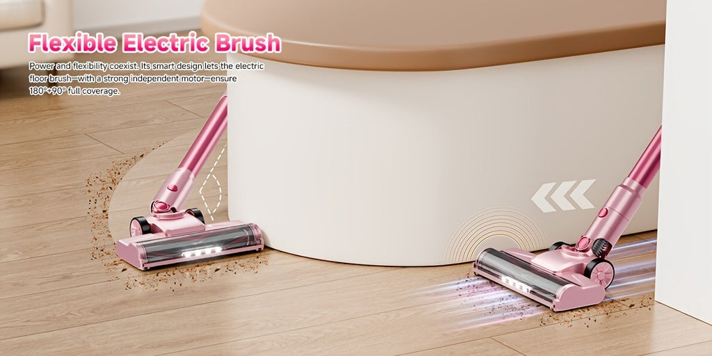 LED Display Cordless Vacuum Cleaner with Anti-Tangle Floor Brush and Detachable Rechargeable Battery for Carpet, Pet Hair, Tile and Hardwood Floors