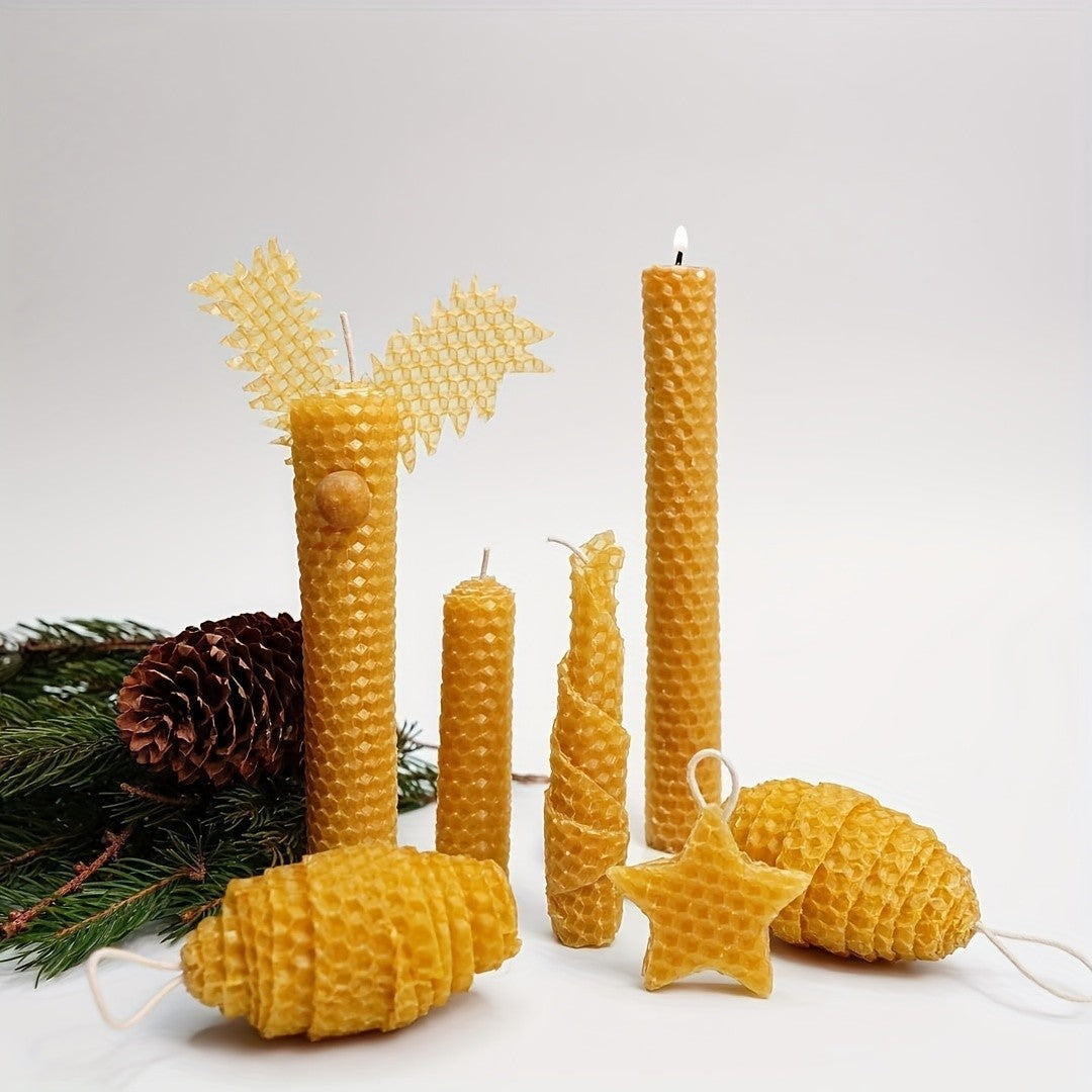 Beeswax Sheet Candle Craft Kit, Listed 22-Piece DIY Candle Making Set with Wax Sheets and Unspecified Additions for Beginner Hobby Projects and Handmade Gifts