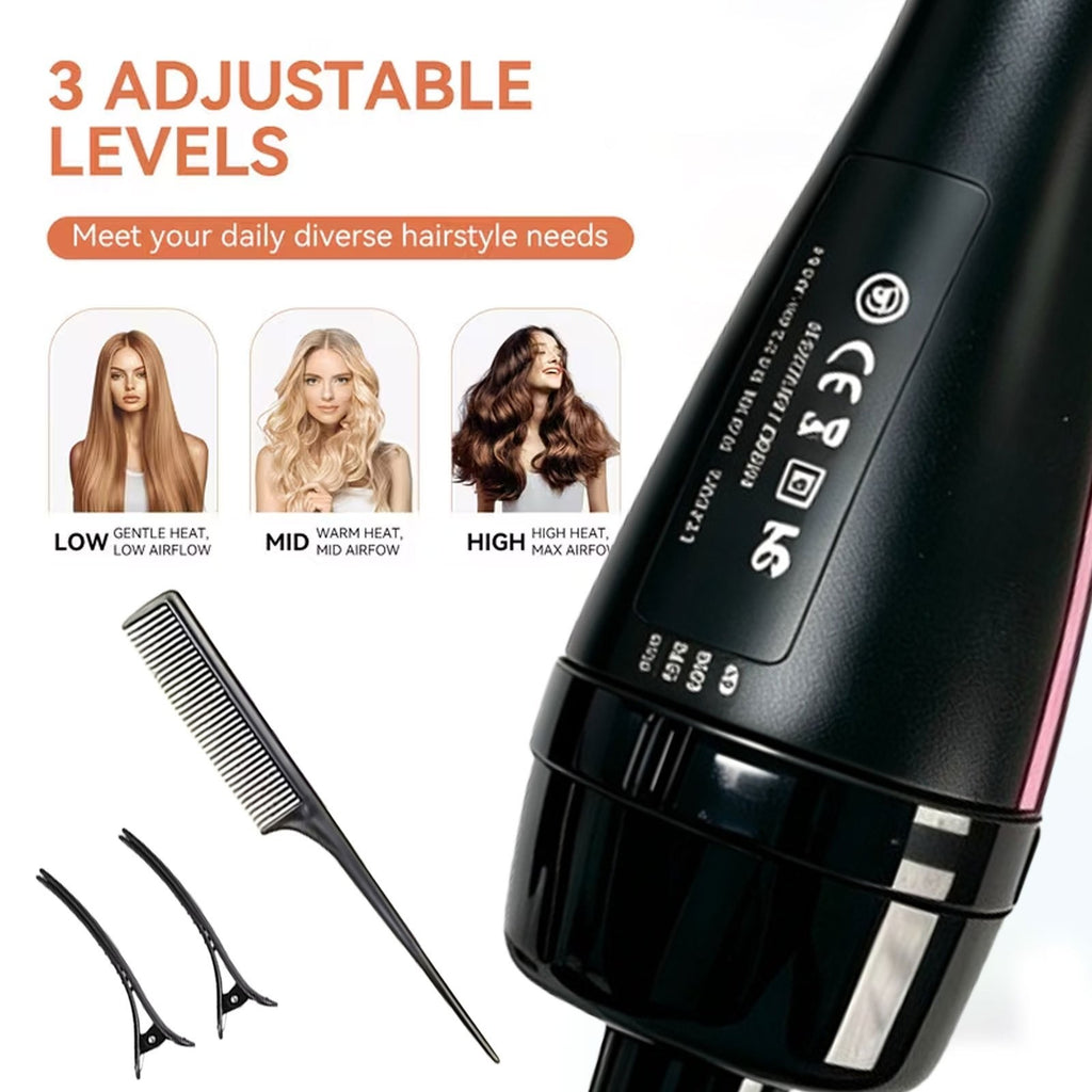 Blow Dryer Brush Straightener 3-in-1, One Step Hot Air Brush for Detangling, Straightening and Fast Drying, Anti-Frizz Salon-Quality Hair Styling Tool for Smooth, Shiny Straight Hair, Gift for Women