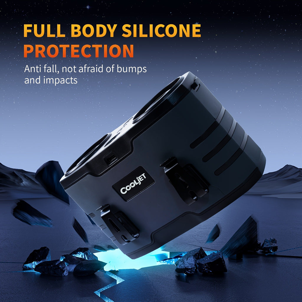 Wearable Waist Fan with Dual Air Ducts, 20000mAh Battery and 10 Speeds, USB-C Rechargeable HY-8022 with LED Light and Display for Camping, Fishing and Desk Use