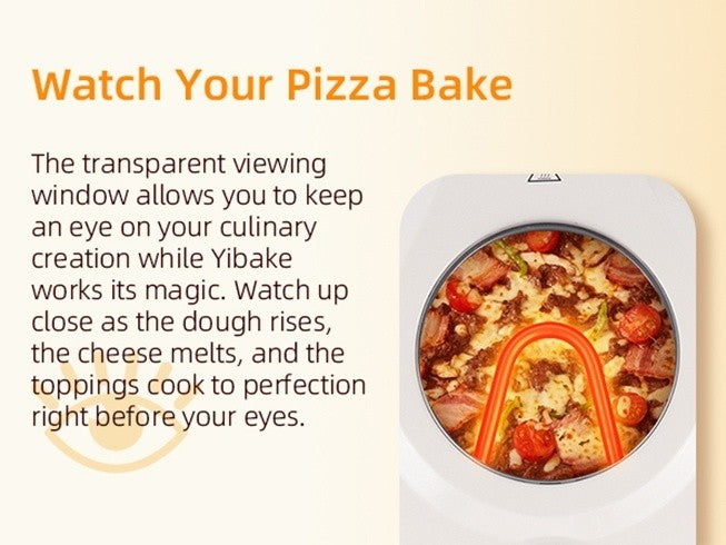 Indoor Pizza Oven by YIBAKE, White Countertop Pizza Maker and Grill for Home Pizza Nights, Listed 12-Inch Pizza Size and Maximum 800°F Heating