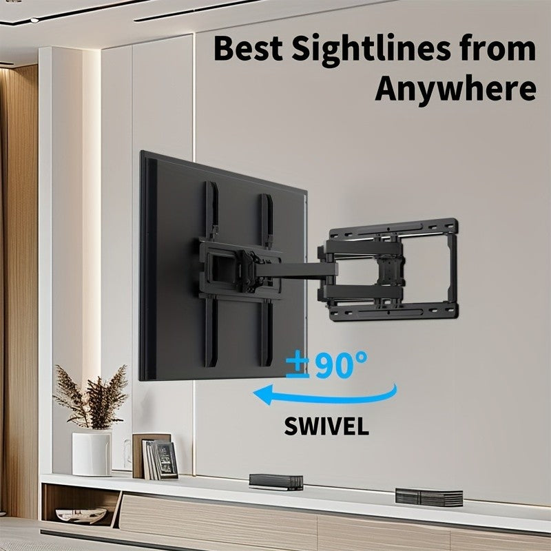 TV Wall Mount Full Motion for 37-75 Inch TVs, Articulating Dual Arms with Swivel, Tilt & Leveling, 132 Lbs Capacity, Max VESA 600x400mm, Fits 16-24 Inch Wood Studs, for OLED LCD LED Flat & Curved TVs