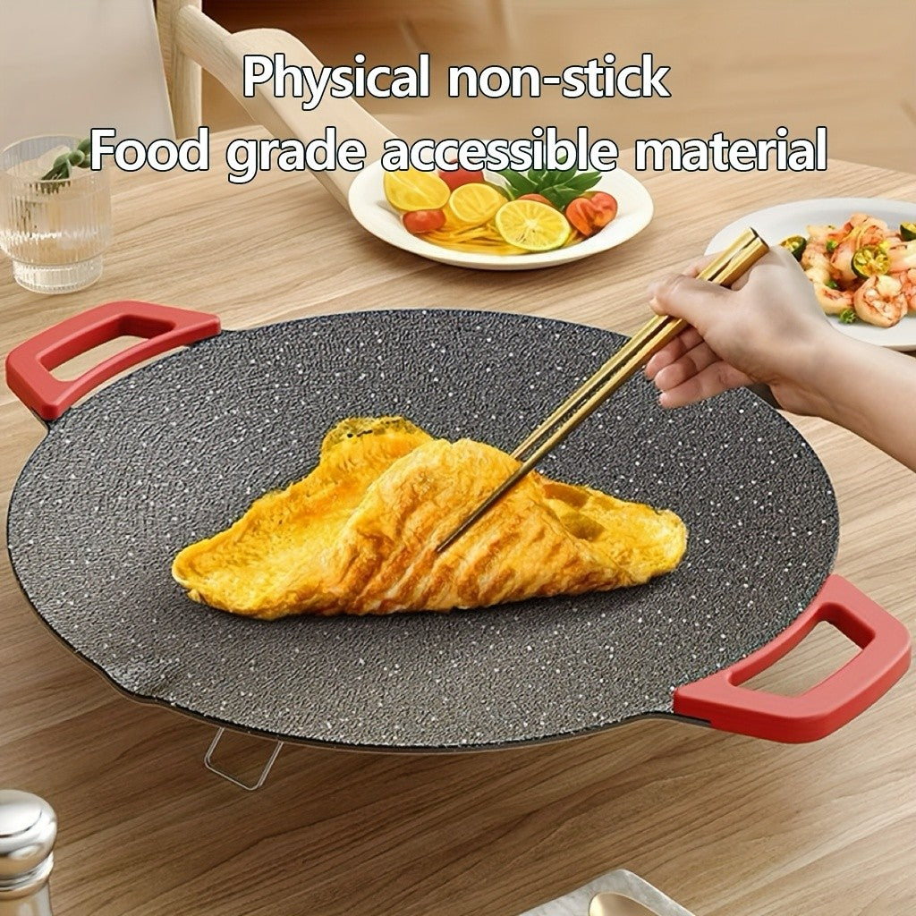 Electric Baking Pan by Aoran with Red Handle, Five Adjustable Heat Settings and Nonstick Surface, 18.11 or 19.55 Inch Total Length for Indoor Cooking