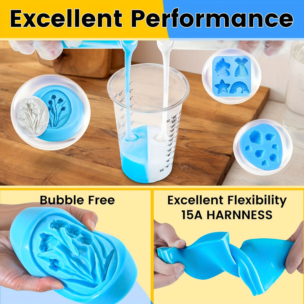 Silicone Mold Making Kit by NASUBI, Liquid Silicone Rubber with Listed 1:1 Weight Mixing Ratio and 35oz or 72oz Options for Compatible Resin, Soap and Candle Craft Molds