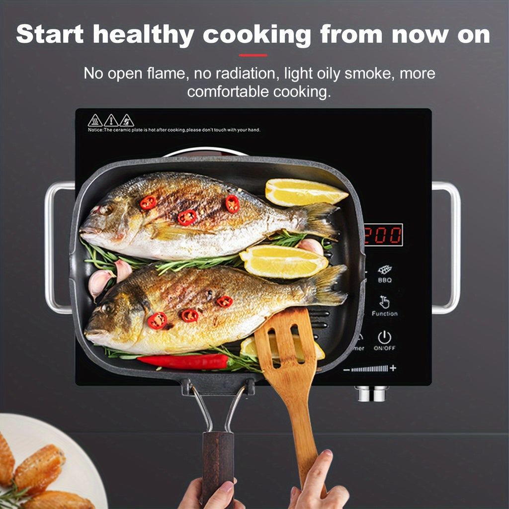 Induction Cooktop 2200W, Portable Electric Cooker with Touch and Knob Control, 3-Hour Timer and 4-Digit Display, Ceramic Single Burner Stove for Home Kitchen and Dorm, 110V US Plug