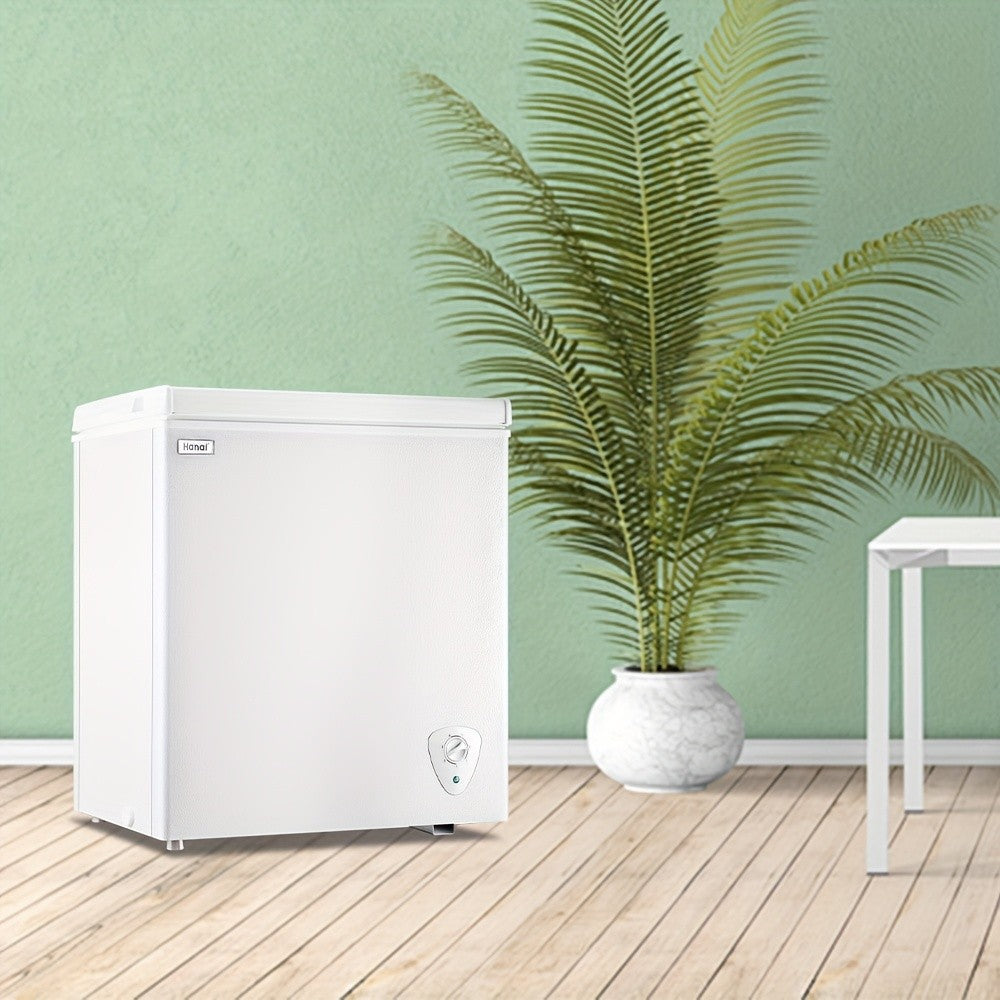 WANAI Chest Freezer 3.8 Cu. Ft. with Top-Opening Door, Seven Temperature Settings and Removable Basket, Black or White for Home Kitchen Storage