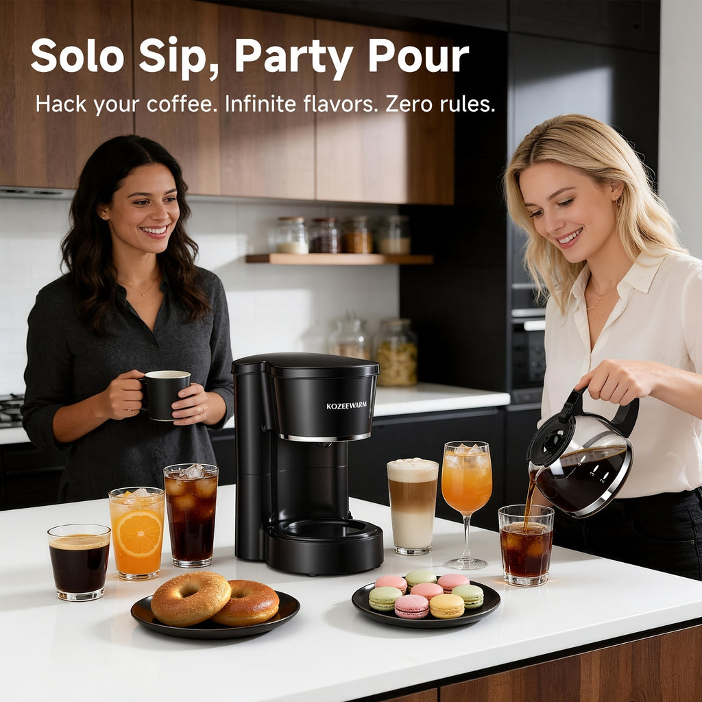 Drip Coffee Maker 12-Cup, One-Touch Coffee Machine with Reusable Filter, No-Disassembly Easy Clean, Brew for Home, Office, Kitchen, All-Day Coffee, Black