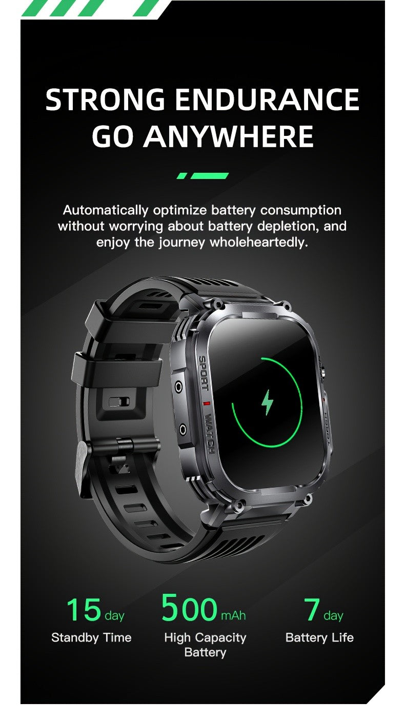 Calling Smartwatch with LED Flashlight, Listed 2.02-Inch TFT Screen, 100+ Sports Modes and Sleep Tracking in For iOS & Android Model for Everyday Activity