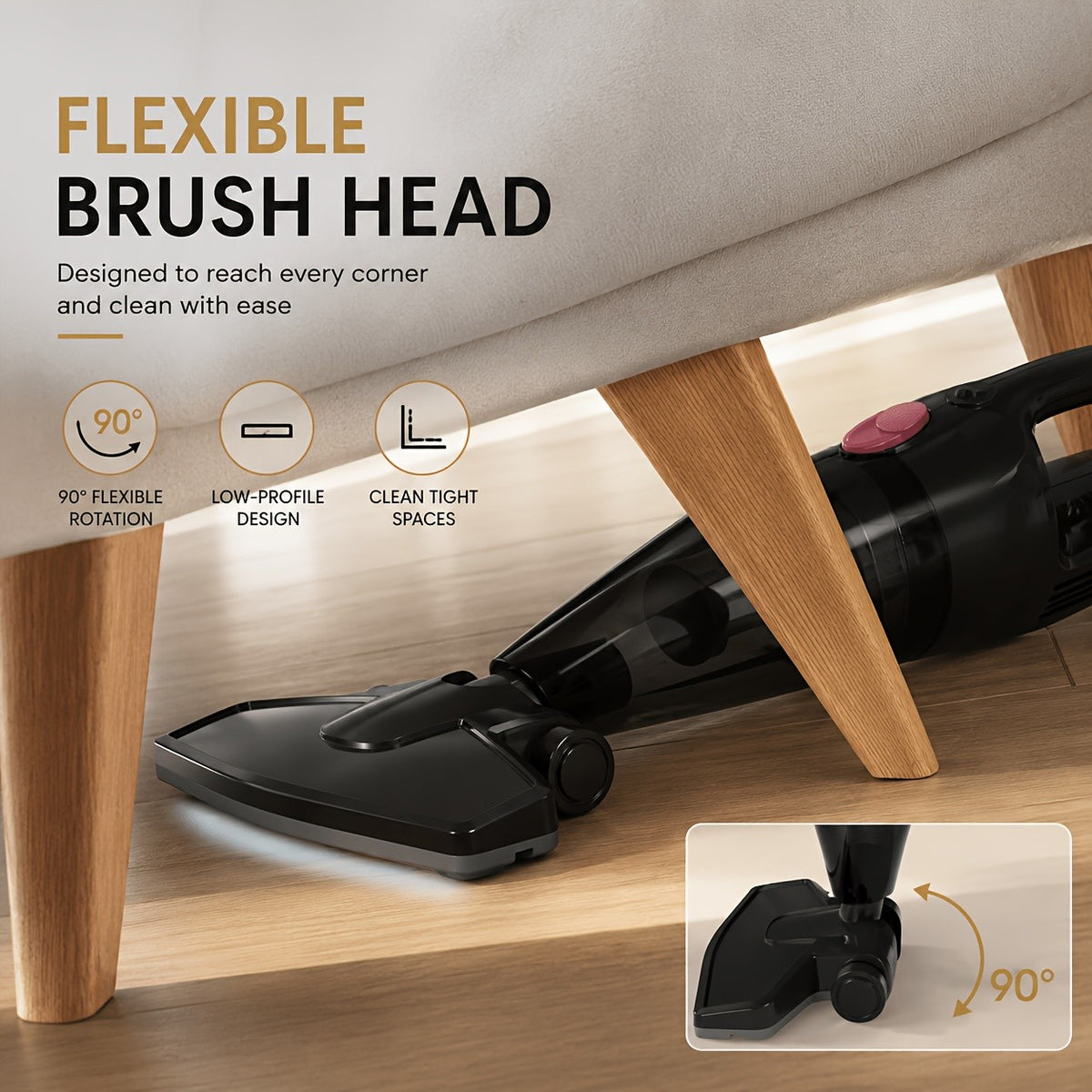 3-in-1 Corded Vacuum Cleaner PBHPBH with 23kPa Suction, 600W Motor, HEPA Filter and 40.58oz Dust Cup, Black Handheld and Upright Design for Home and Car Cleaning
