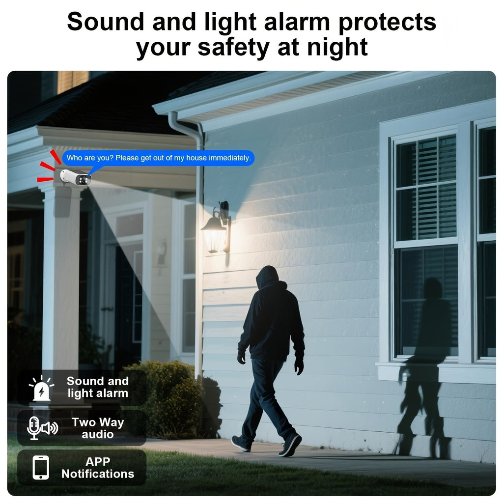 ARCCTV App Outdoor Security Camera with Rechargeable Battery, 2.4GHz WiFi, PIR Motion Alerts and Two-Way Audio, 1Pack, 2Pack, 4Pack or 6pcs Options