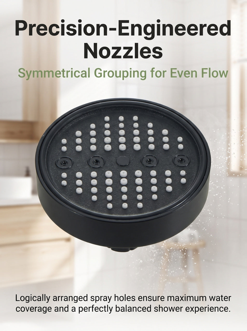 Swivel Ball Joint Shower Head with Listed G1/2 Threads, Silicone Jets and ABS Material, Black, Golden or Silvery Style Options for Bathroom Shower Use