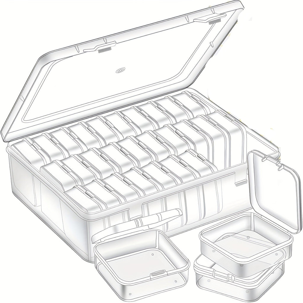 Bead Organizer Storage Box with Drawers and Stackable Plastic Design, Listed 60, 90, 120 or 180 Pocket Options Including Pink for Jewelry and Hair Accessory Sorting