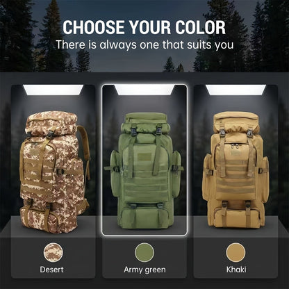 Men's Outdoor Travel Backpack with Double-Shoulder Carry and Removable Flag Patch Reference, Gray, Desert, Khaki or Black-3 Options for Everyday Trip Packing