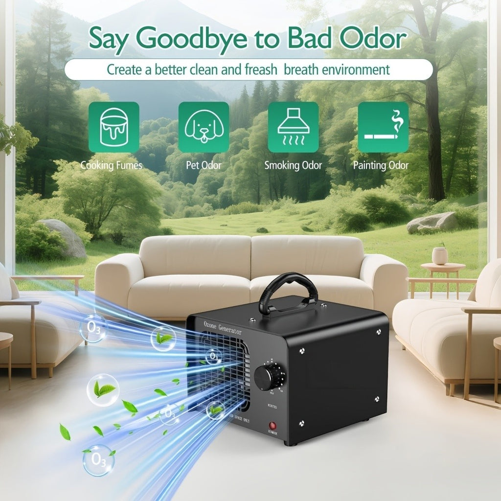 Ozone Generator Single Unit with Listed 36000mg/h Output, 0–120 Minute Timer, Humidity Display and Rubber Carry Handle for Specialist Odor-Treatment Evaluation