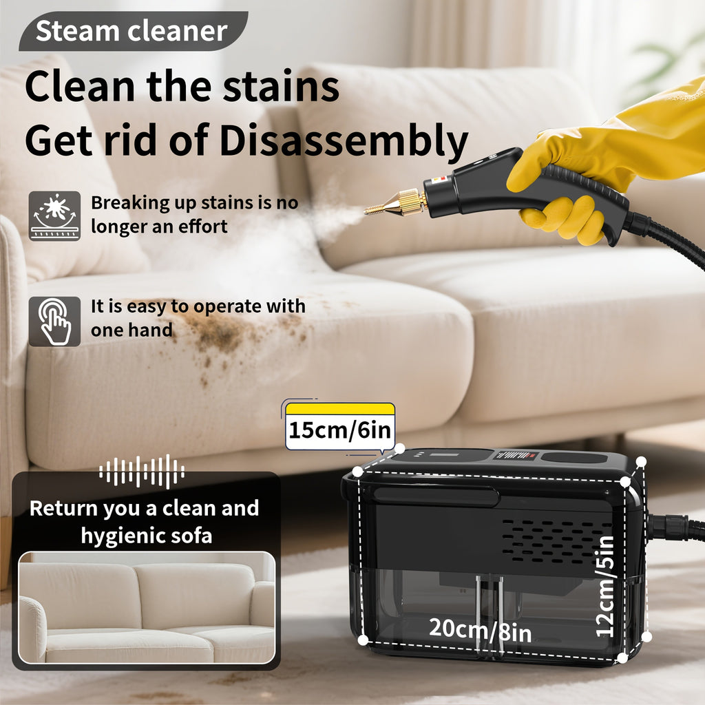 Adjustable Steam Cleaner for Home, Handheld Cleaning Machine with Listed 2500W Power, 40.58oz Tank, Nine Settings and LCD Display for Compatible Kitchen and Tile Surfaces