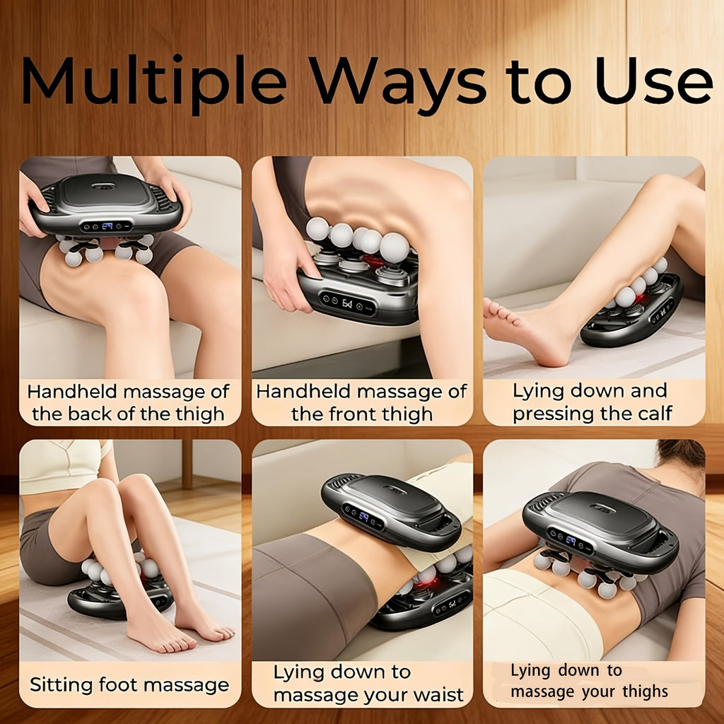 Nine-Mode Muscle Massager with Listed 42-Head Design, Black Gray Fascia Massage Device for Adult Personal Care and At-Home Relaxation Gift Ideas