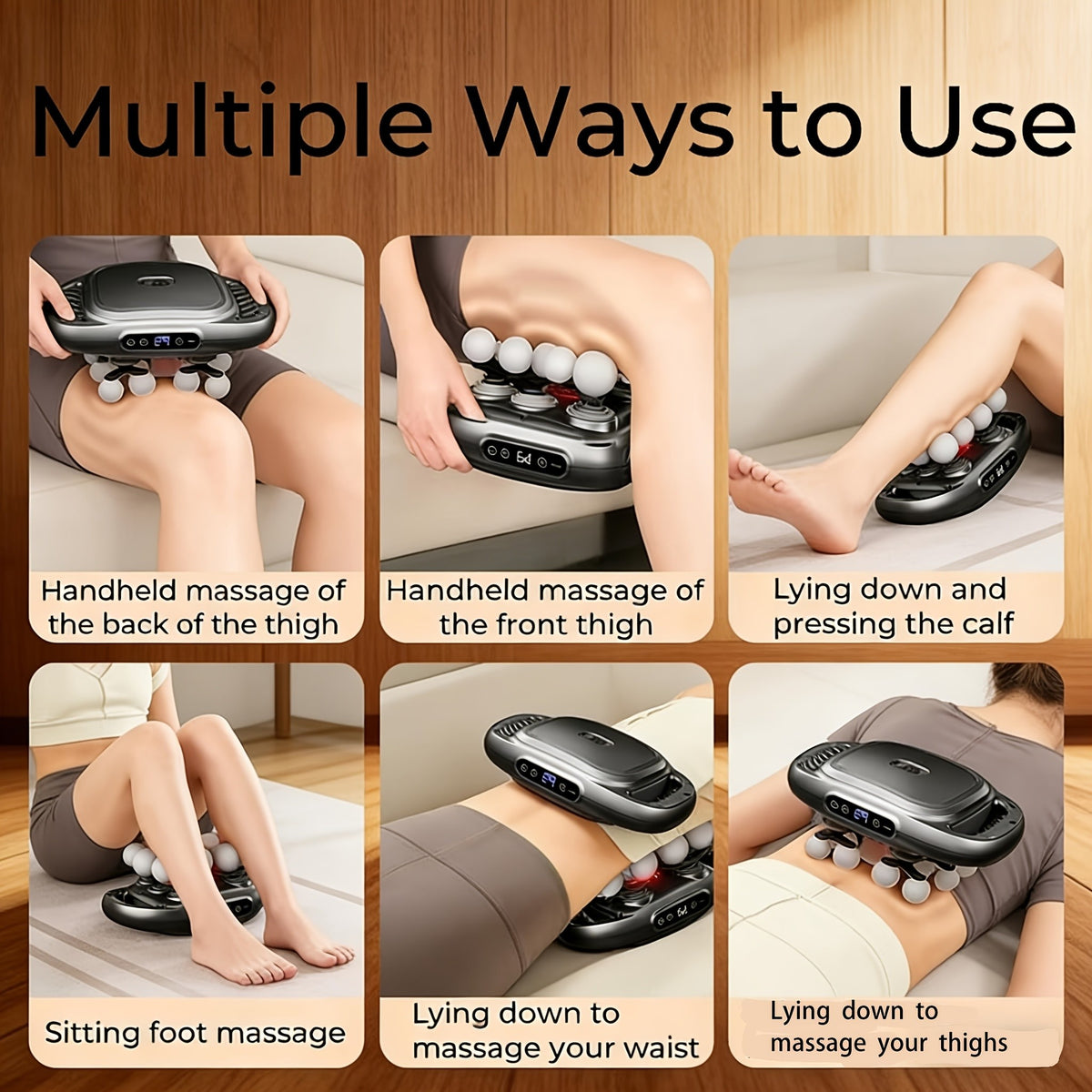 Nine-Mode Muscle Massager with Listed 42-Head Design, Black Gray Fascia Massage Device for Adult Personal Care and At-Home Relaxation Gift Ideas