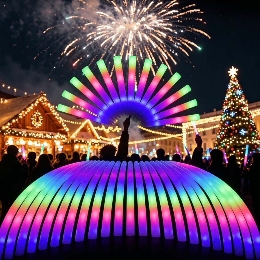 Multicolor LED Foam Glow Sticks, 30-Piece Colorful Party Wand Pack with Flashing Mode References for Weddings, Birthdays, Graduations and Holiday Celebrations