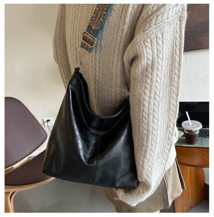 Bohemian Hobo Crossbody Bag for Women with Geometric Strap and Hamsa Hand/Evil Eye Pendant, Large-Capacity Retro Shoulder Handbag in 11 Colors