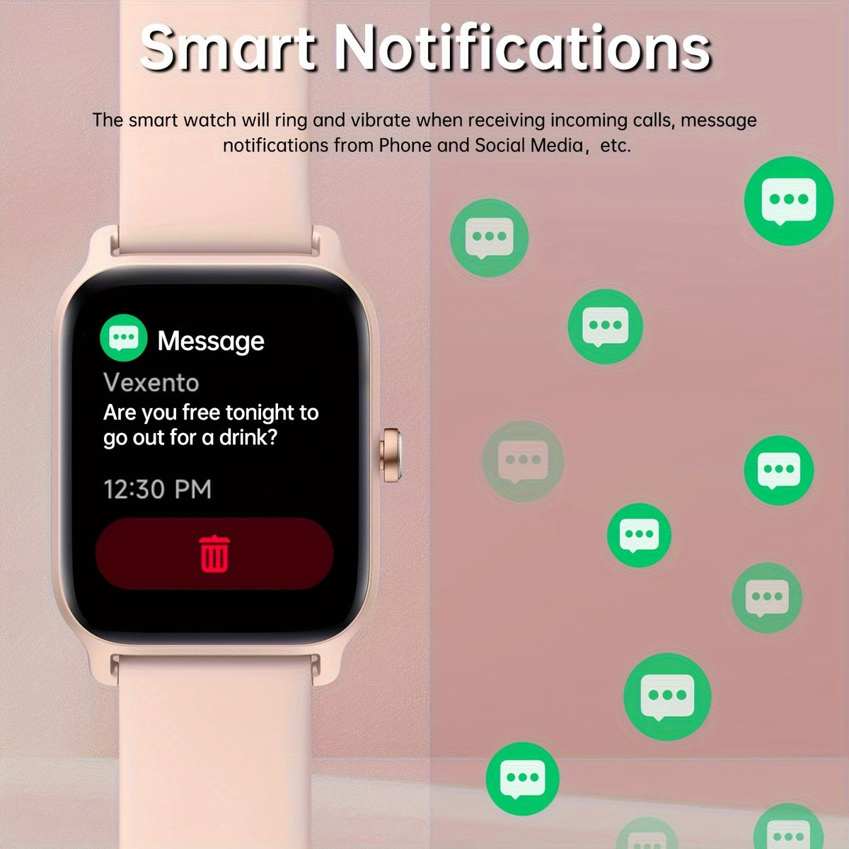 FUVEHA Alexa Smartwatch in Upgraded White with Listed 1.8-Inch HD Full Touchscreen, Call Functions, Message Notifications and 100+ Sports Modes for Adults