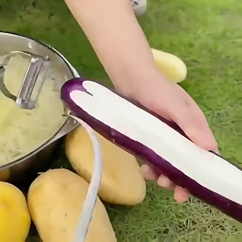 4-in-1 Fruit and Vegetable Peeler in Stainless Steel, Single Kitchen Tool for Cutting, Slicing, Planing and Scraping Potatoes, Carrots and Melons