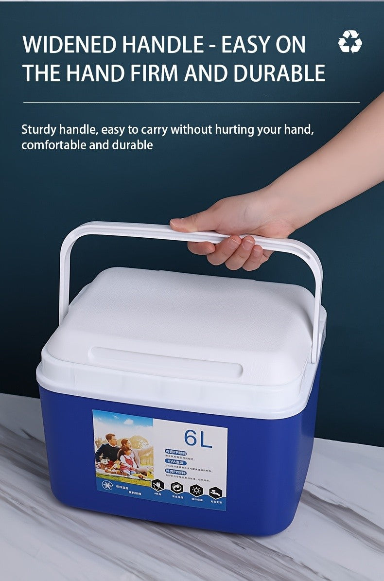 Camping Insulated Cooler Bucket with Ice Plate and Five Cooling Pack or Bag Options, 1.59 to 7.4gal Capacity Choices in Orange, Blue or Red for Outdoor Trips