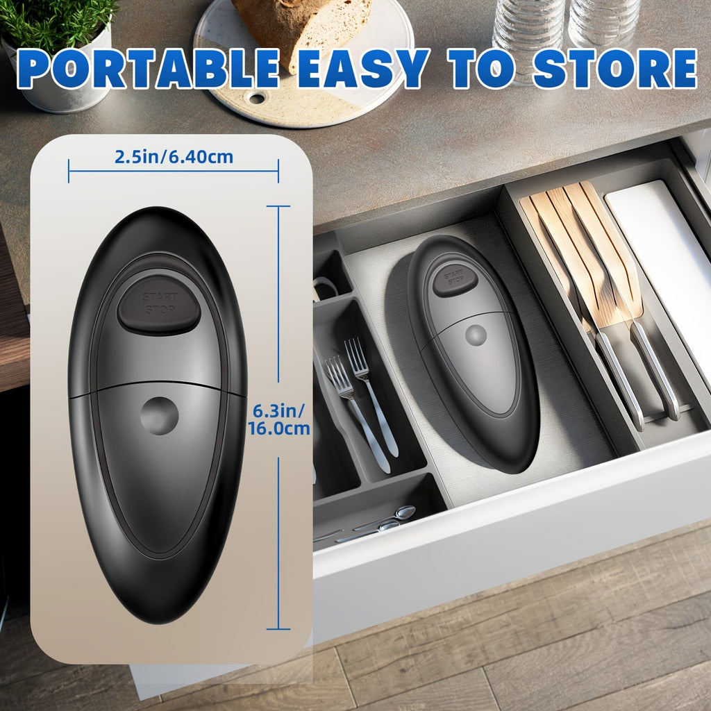 Automatic Battery Can Opener, One-Touch Electric Kitchen Tool with Listed Smooth-Edge Cutting for Everyday Meal Prep, Home Cooking and RV Kitchens