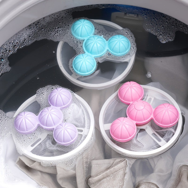 Floating Laundry Lint Catcher Set, 3-Piece Assorted Color Mesh Filter Bags for Loose Hair and Lint Collection in Compatible Washing Machines and Clothing Care