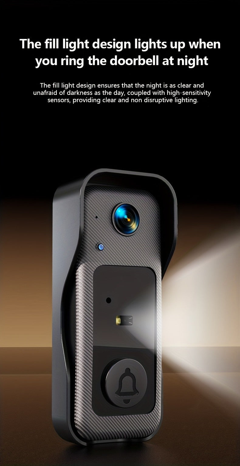 1 Set, Doorbell Camera Wireless No Subscription, Water Resistant Wireless Video Doorbell, Equipped with A 4. 3-inch Display, Real-time Communication Is Like Making A Phone Call, No Need for Button Intercom, One Click Answer, Fisheye Wide-angle Lens