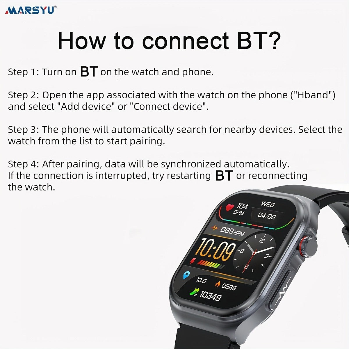 AMOLED Calling Smartwatch for Men and Women, 2.04-Inch Display, 530mAh Battery, NFC and Multi-Sport Modes with Magnetic Charging for iOS Android